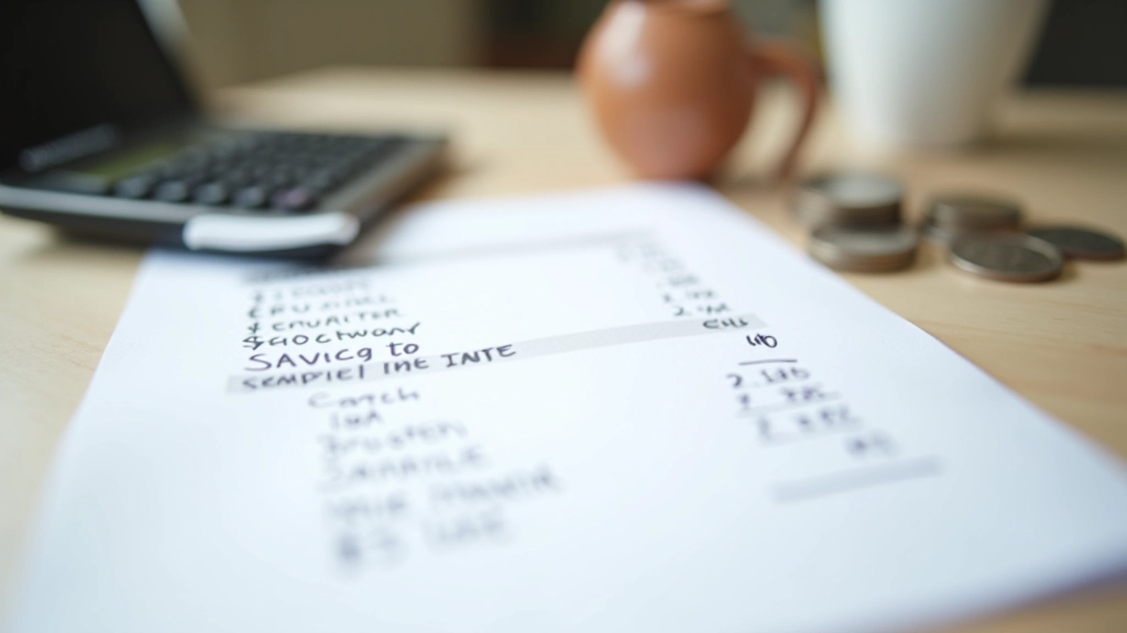 Sparquoten und Budget-Ziele in handschriftlichen Notizen auf Papier festgehalten