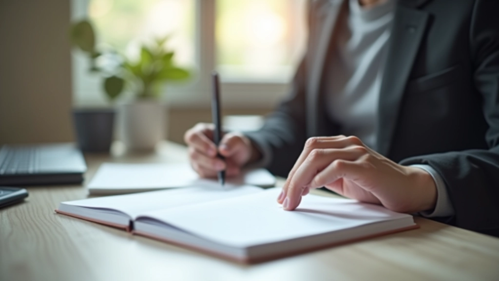 Person macht sich Notizen in einem Finanz-Tagebuch oder Planer